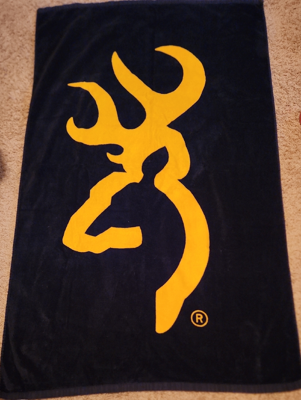Browning Black Towel with Gold Buck Logo